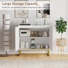 31.5 Inch Modern Sideboard Cabinet with Herringbone Doors, Wood Storage Credenza with Adjustable Shelf for Dining Room, Living Room, Entryway - 3 of 4