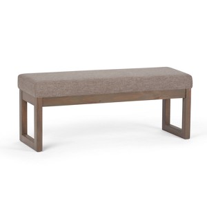 Madison Large Ottoman Bench Fawn Brown Linen Look Fabric - Wyndenhall