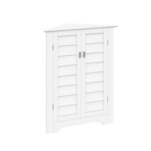 RiverRidge Home Brookfield Two-Door Corner Bathroom Cabinet Storage Organizer with an Adjustable Shelf White - 1 of 4