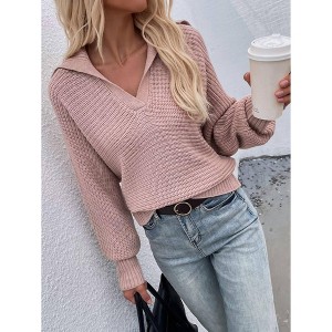 Women's Wide Collared Cable Knit Sweater - Miss Sparkling - 1 of 2