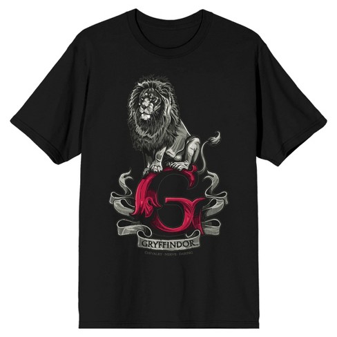 Harry Potter Gryffindor Lion Men\'s Black T-shirt : Target