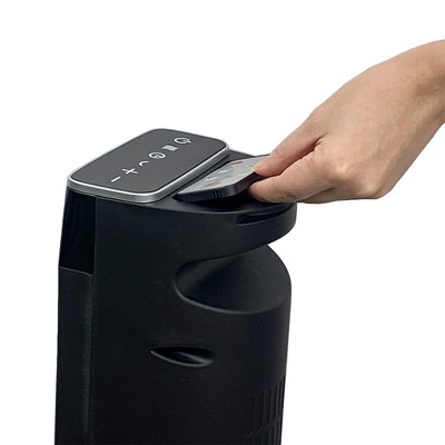 30-Inch Black Ceramic Electric Tower Heater with Thermostat