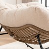 Chenille Rocking Chair with Metal Frame and Ergonomic Design - 3 of 3