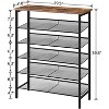 6-Tier Shoe Shelf, Storage Organizer Unit with 5 Mesh Shelves - 2 of 4