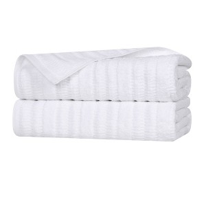 Smart Twist Viscose Cotton Blend Medium Weight Solid Textured Ribbed Towel Set by Blue Nile Mills - 1 of 4