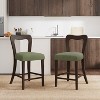 Vynxaria Counter Stool Without Arm,Set of 2,Dark Brown+Green - 2 of 4
