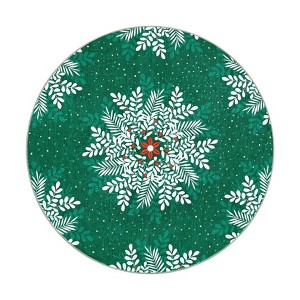 Christmas Snowflake Area Rug, Washable Non Slip Low Pile Soft Floor Carpet, Non-Shedding Throw Rug for Living Room, Bedroom - 1 of 4