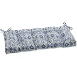 18"x44" Keyzu Medallion Outdoor Bench Cushion Blue - Pillow Perfect
