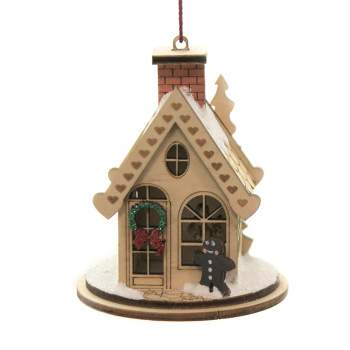 Ginger Cottages 3.25 In Gingerbread Cottage Ornament Wreath House Tree Ornaments