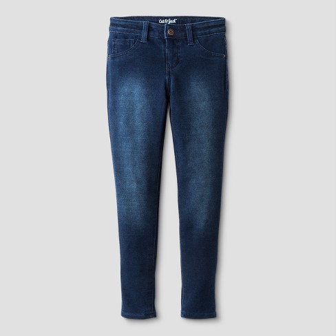 Girls Cat & Jack Denim Jeggings Size 18 Plus Dark Blue Jeans