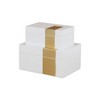 HomeRoots Set Of Two White And Gold Wood Jewelry Boxes - 4 of 4