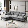 NicBex Convertible Sectional Sofa 4 Seat Tufted Couch Set, L-Shaped Sofa with Cloud Chenille Fabric,Movable Ottoman for Living Room, 3 Colors - 2 of 4