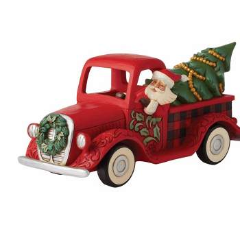 Jim Shore 5.75 In All Roads Lead Home For The Holidays Highland Glen Red Truck Figurines