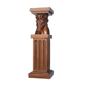 Traditional Polystone Horse Pedestal Table Brown - Olivia & May
