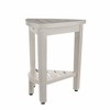 HomeRoots Compact Teak Corner Shower Stool With Shelf In Whitewash Finish - 3 of 4