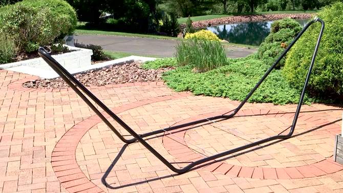 Sunnydaze Portable Heavy-Duty Steel Hammock Stand Only for Camping and Spreader Bar Styles - 330 lb Capacity/10' Stand - Black, 2 of 11, play video