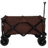 INFURNIC Wheelbarrows And Lawn Carts Heavy Duty Garden Cart Folding Camping Cart, Utility Park Garden Cart For Outdoor, Brown, 37.8"*21.65"*34.33" - 2 of 4