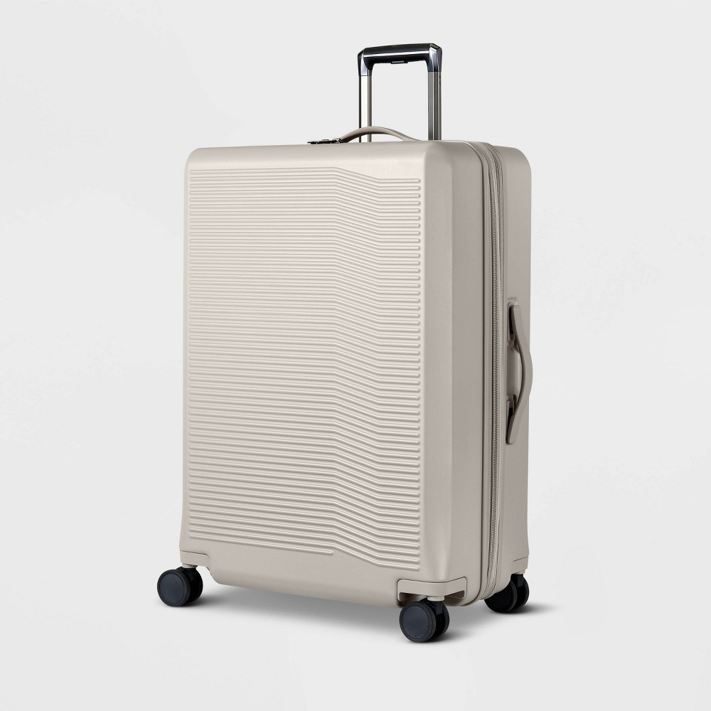 Photos - Travel Accessory Signature Hardside Large Checked Spinner Suitcase Matte Atmosphere - Open