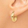 Black Bow Jewelry 4.75mm, 14k Yellow Gold Half Round Hoop Earrings, 12mm (7/16 Inch) - 3 of 4