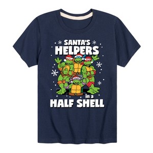 Boys' - Teenage Mutant Ninja Turtles - Santas Helpers In A Half Shell Short Sleeve Graphic T-Shirt - 1 of 4