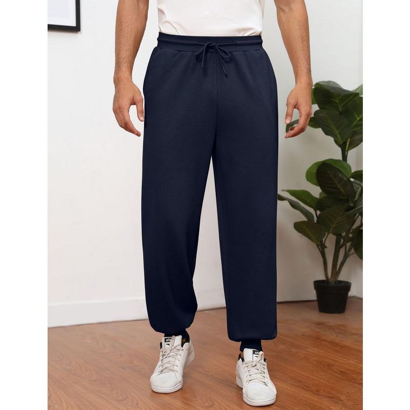 Men's Casual Lounge Pajama Yoga Jogger Pants Open Bottom Sweatpants with Pockets, 1 of 7