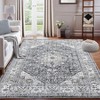 Washable Rug Large Area Rug Soft Non-Slip Backing Stain Resistant Low Pile Vintage Floor Carpet for Bedroom Dining Room - 2 of 4