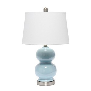 Dual Orb Table Lamp with Fabric Shade Light Blue - Lalia Home: Chic Ceramic, No Assembly Required, UL Listed - 1 of 4