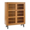 Zeus & Ruta 6-Tier Modern Wooden Shoe Cabinet with Shutter Doors & Adjustable Shelves - 2 of 4