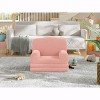 Kids Couch, 2-in-1 Convertible Teddy Fleece Fabric Toddler Sofa Chair, Soft Fold Out Couch Lounge for Kids for Birthday Gift - 4 of 4
