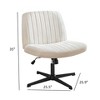 FONTOI Task and Office Chairs, Office Chair with Cross-Leg and Adjustable Height, Armless Swivel for Home Office, Beige, 25.9"*35"*25.5" - 2 of 4