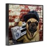 Stupell Industries Urban Pug Dog Boombox Music Chain Necklace Framed Giclee Art - 2 of 4