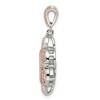 Black Bow Jewelry Platinum & Rose Tone Sterling Silver & CZ Filigree Pendant, 17 x 32mm - 2 of 4