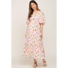 PinkBlush White Floral Puff Sleeve Maternity Maxi Dress - 4 of 4