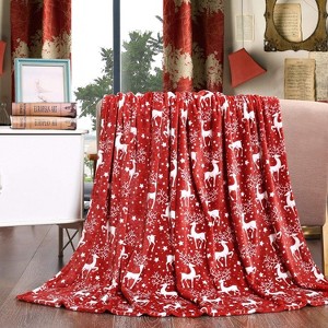 Fisfet Elegant Comfort Velvet Touch Ultra Plush Christmas Holiday Printed Fleece Throw/Blanket - 1 of 4
