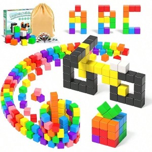 54 PCS Magnetic Blocks, Montessori Toys , STEM Educational Magnet Cubes,Magnet Cubes - 1 of 4