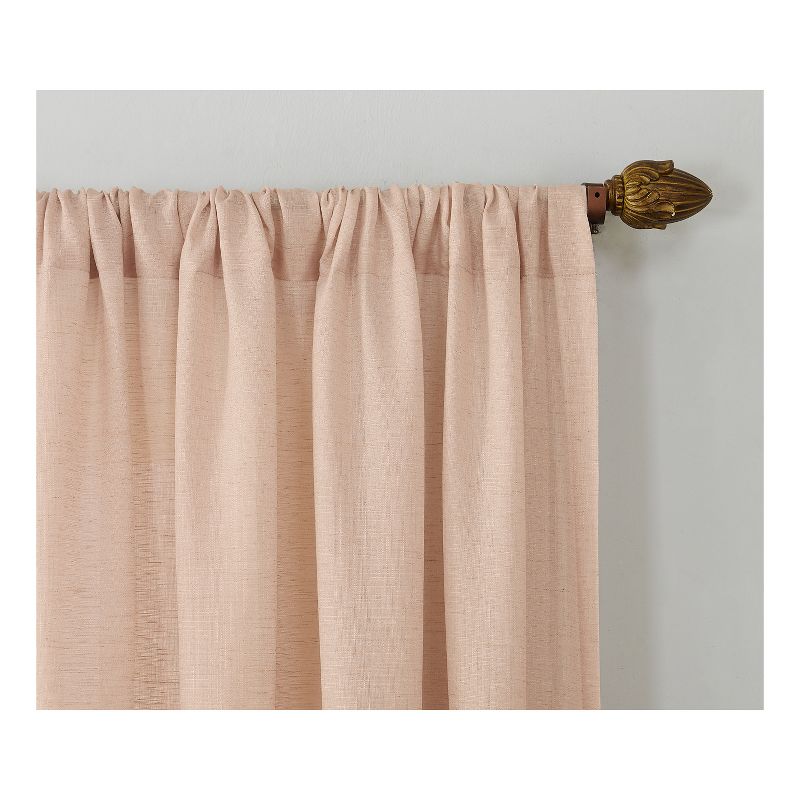 Linen Blend Textured Sheer Rod Pocket Curtain Panel - No. 918, 3 of 6