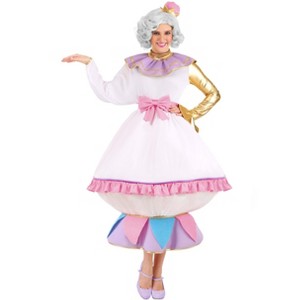 HalloweenCostumes.com Small Women Disney Beauty and the Beast Womens Mrs. Potts Costume., White/Pink/Purple - 1 of 4