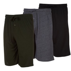 3 Pack Mens Jersey Shorts with Pockets and Drawstring – Soft Men's Lounge Shorts for The House, Sleep PJ, Pajamas – Up to 3XL - 1 of 4