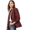 INSPIRE CHIC Women's Casual Fit Notched Lapel Double Breasted Plaid Formal Blazer - 4 of 4