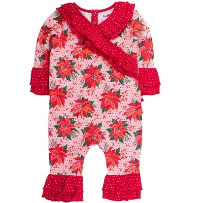 RuffleButts Baby Girls Knit Long Sleeve Ruffle Flare Romper
