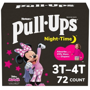 Pull-Ups Night-Time Disposable Training Pants - 3T-4T - Girls' - 72ct - 1 of 4
