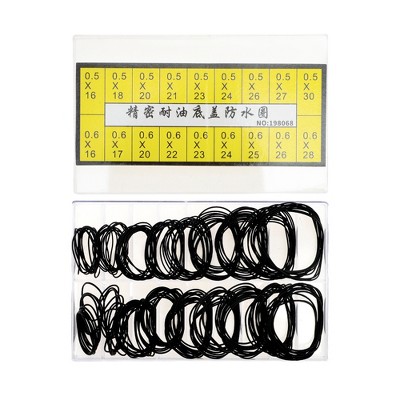 Unique Bargains Durable Rubber O Ring Watch Gasket with 18 Types for Watch Repair Black 180 Pcs