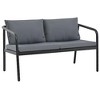 vidaXL Sofa Dark Grey Frame, Light Grey Cushions Aluminum, 100% Polyester - 2 of 4
