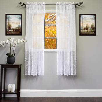 Songbird Motif Knit Lace Window Single Panel Curtain by Sweet Home Collection™