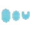 Allure Collection Bathroom Rug, Soft and Absorbent Bath Rugs, Non-Slip Bath Carpet, Machine Washable, Quick-Dry Rug- 3 Pcs Set with Contour, Turquoise - 2 of 4