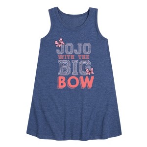 JoJo Siwa Big Bow Jojo Graphic Sleeveless Aline Dress - Heather Navy - Large - 1 of 4