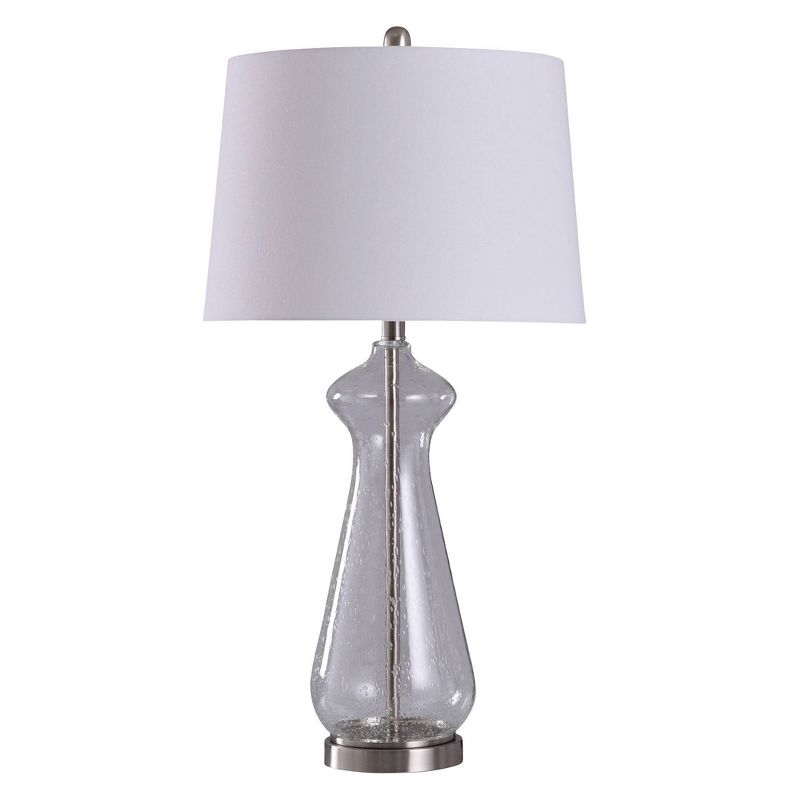 Allen Seeded Glass Table Lamp with Tapered Drum Shade Clear - StyleCraft, 5 of 7