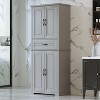 NicBex Tall Bathroom Storage Cabinet with Adjustable Shelves,Door Cabinets&1 Drawer,Freestanding Cabinet with Anti-Tipping Device for Bathroom - 2 of 4