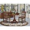 3-Piece Mahogany Finish Solid Wood Top - Round Dining Room Set - Seats 4 - 2 of 4