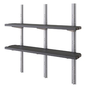 Suncast Vertical Shed 2 Shelf Kit, Space Saving Shelving for Wall Mount Outdoor Storage Structures, 50" W x 11.25" D x 46.75" H, Black - 1 of 4